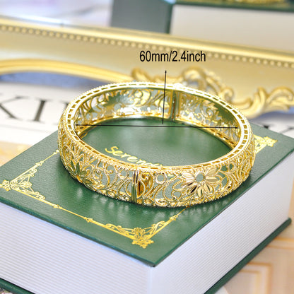 24K Gold Plated Leaf Openable Bangle