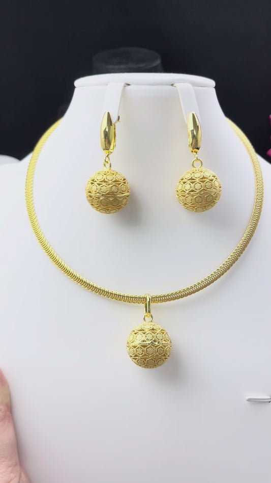 18K Gold Plated Ball Jewelry set